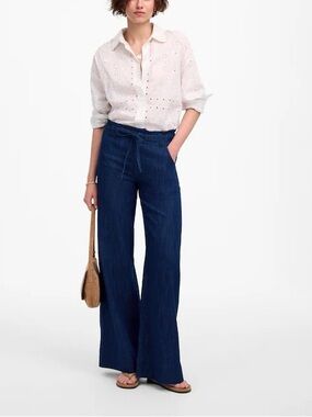 Madewell The Denim Pull-On Wide-Leg Pant